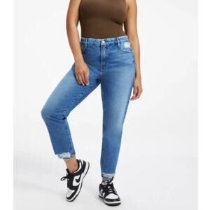 Good American The Weekender Boyfriend Jean High Rise Straight Jeans 12/31 Indigo